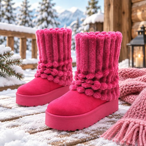 Women winter fuzzy boots - boots, faux
